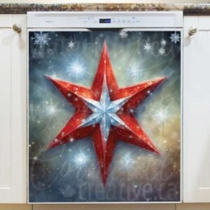 Beautiful Christmas Star Magnetic Dishwasher Door Cover