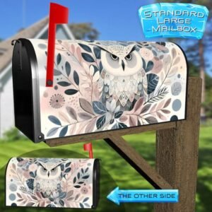 Bohemian Owl and Flowers Rural Farm Mailbox Cover