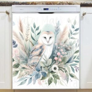 Beautiful Boho Owl Magnetic Dishwasher Door Cover