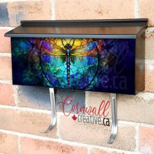 Stained Glass Dragonfly Wall-mounted Townhouse Mailbox Cover