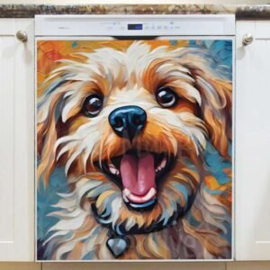 Cute Smiling Puppy Magnetic Dishwasher Door Cover