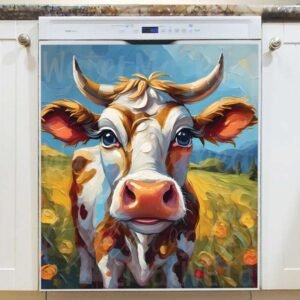 Blue Eyed Cow Magnetic Dishwasher Door Cover