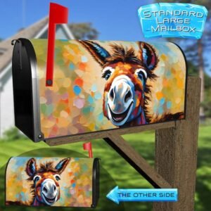 Cute Smiling Donkey Rural Farm Mailbox Cover
