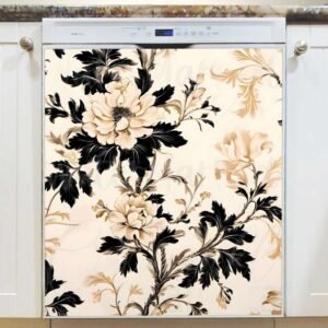 Beautiful Vintage Flowers Magnetic Dishwasher Door Cover