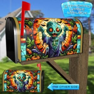 Stained Glass Halloween Zombie Rural Farm Mailbox Cover