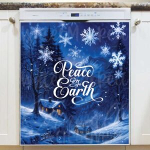 Peaceful Christmas Night in the Woods Magnetic Dishwasher Door Cover
