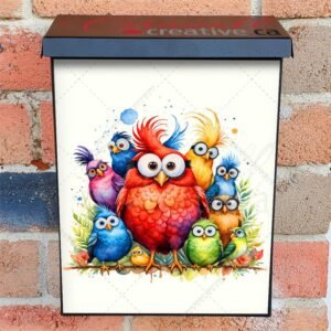Googly Eyed Birds Colonial Mailbox Cover