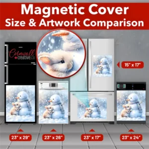 Bunny Loves Snowman! Magnetic Dishwasher Door Cover