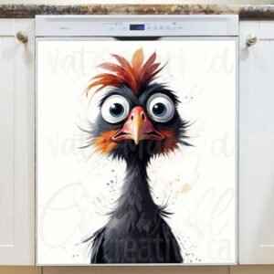 Funny Black Bird Magnetic Dishwasher Door Cover