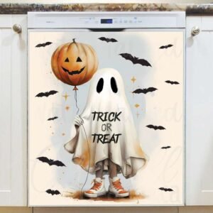Trick or Treat Ghost Magnetic Dishwasher Door Cover
