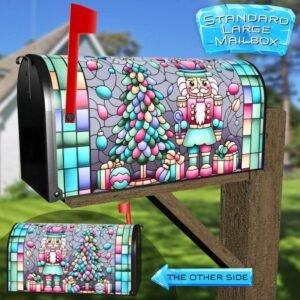 Stained Glass Pastel Nutcracker 2 Rural Farm Mailbox Cover