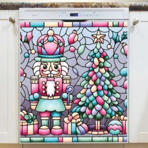Stained Glass Pastel Nutcracker 2 Magnetic Dishwasher Door Cover