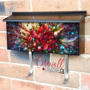Stained Glass Poinsettias Wall-mounted Townhouse Mailbox Cover