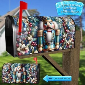 Stained Glass Nutcracker and Flowers Rural Farm Mailbox Cover
