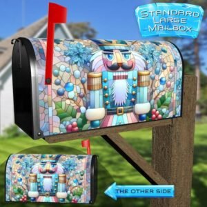 Stained Glass Pastel Nutcracker Rural Farm Mailbox Cover