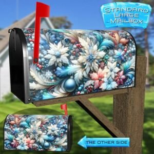 Stained Glass Pastel Christmas Decor Rural Farm Mailbox Cover