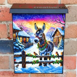 Christmas Farmhouse Donkey Colonial Mailbox Cover