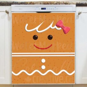 Christmas Gingerbread Girl Magnetic Dishwasher Door Cover