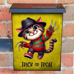 Cute Halloween Monster Cat Colonial Mailbox Cover
