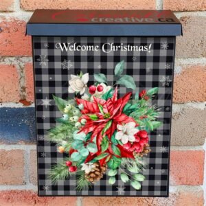 Farmhouse Christmas Bouquet Colonial Mailbox Cover