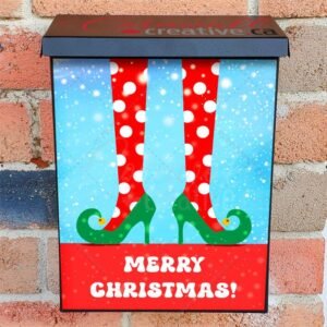 Cute Christmas Elf Legs 2 Colonial Mailbox Cover