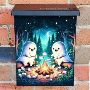 Halloween Ghosts Roasting Marshmallow Colonial Mailbox Cover