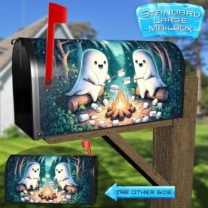 Halloween Ghosts Roasting Marshmallow Rural Farm Mailbox Cover
