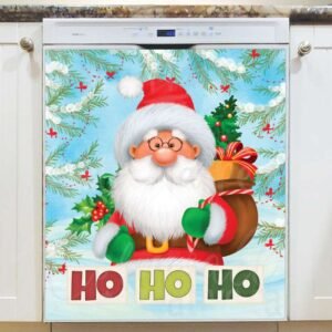Cute HO HO HO Santa Magnetic Dishwasher Door Cover