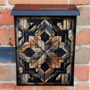 Dark Farmhouse Barn Wood Quilt Tiles Colonial Mailbox Cover