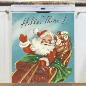 Vintage Santa on the Sleight Magnetic Dishwasher Door Cover