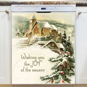 Vintage Christmas Blessing Magnetic Dishwasher Door Cover