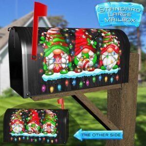Festive Christmas Gnomes Rural Farm Mailbox Cover