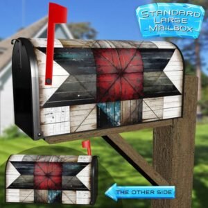 Rustic Farmhouse Barn Wood Quilt Rural Farm Mailbox Cover