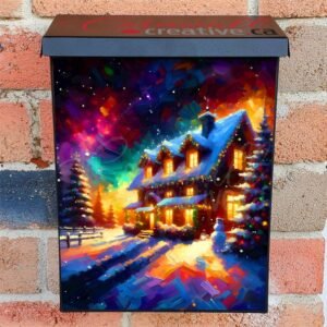 Christmas Night at the Farmhouse Colonial Mailbox Cover