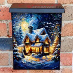 Christmas Evening at the Farmhouse Colonial Mailbox Cover