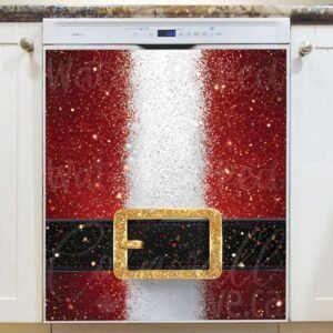 Sparkling Santa’s Outfit Magnetic Dishwasher Door Cover