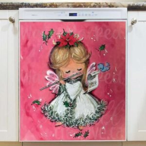 Vintage Christmas Angel Magnetic Dishwasher Door Cover