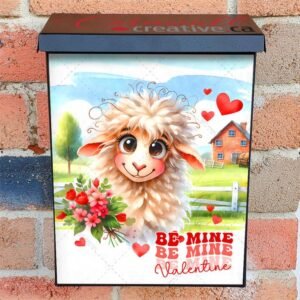 Valentine’s Day Silly Sheep Colonial Mailbox Cover