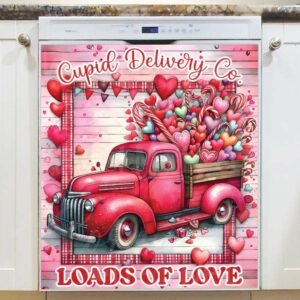 Cupid Delivery Truck Magnetic Dishwasher Door Cover