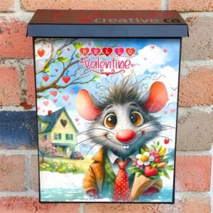 Valentine’s Day Mouse Colonial Mailbox Cover