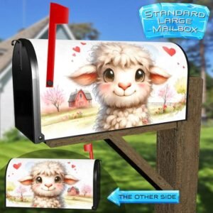 Cute Valentine’s Day Lamb Rural Farm Mailbox Cover