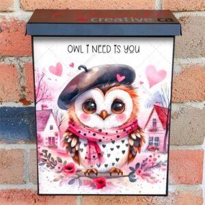 Valentine’s Day Love Owl Colonial Mailbox Cover