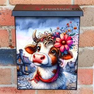 Cute Spring Cow Colonial Mailbox Cover