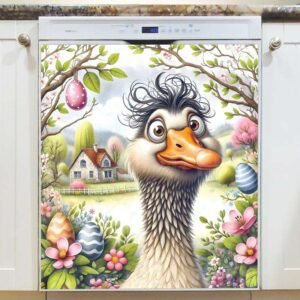Silly Easter Goose Magnetic Dishwasher Door Cover