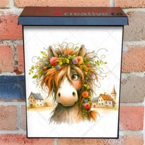 Cute Spring Horse Colonial Mailbox Cover