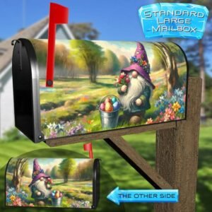 Easter Gnome with Flowers Rural Farm Mailbox Cover