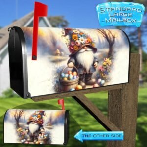 Easter Gnome in Flower Hat Rural Farm Mailbox Cover