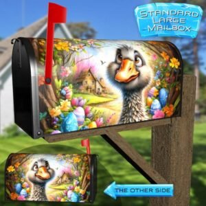 Cute Goose Waiting for Easter Rural Farm Mailbox Cover