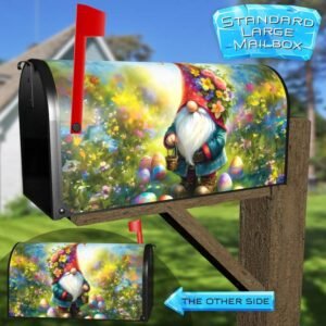 Easter Egg Hunt Gnome Rural Farm Mailbox Cover