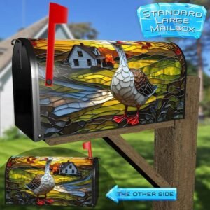 Stained Glass Goose Rural Farm Mailbox Cover